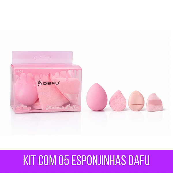 Kit com 05 Esponjinhas Dafu na Caixinha