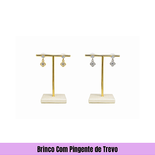 Brinco Com Pingente de Trevo
