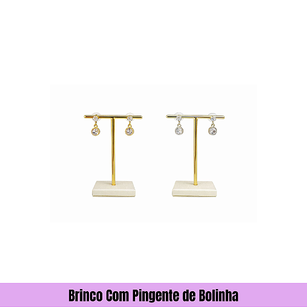 Brinco Com Pingente de Bolinha