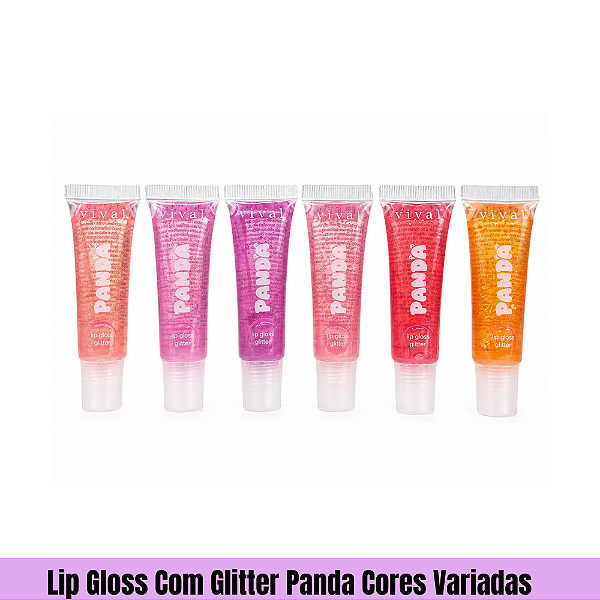 Lip Gloss Com Glitter Panda Cores Variadas