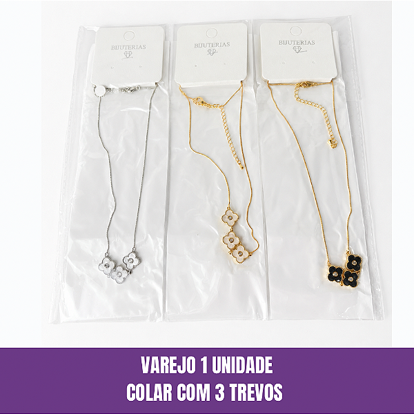 Box Colar com 3 Trevos 12 Unidades