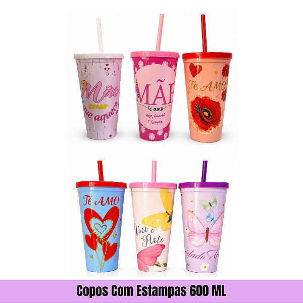 Copos Com Estampas 600 ML