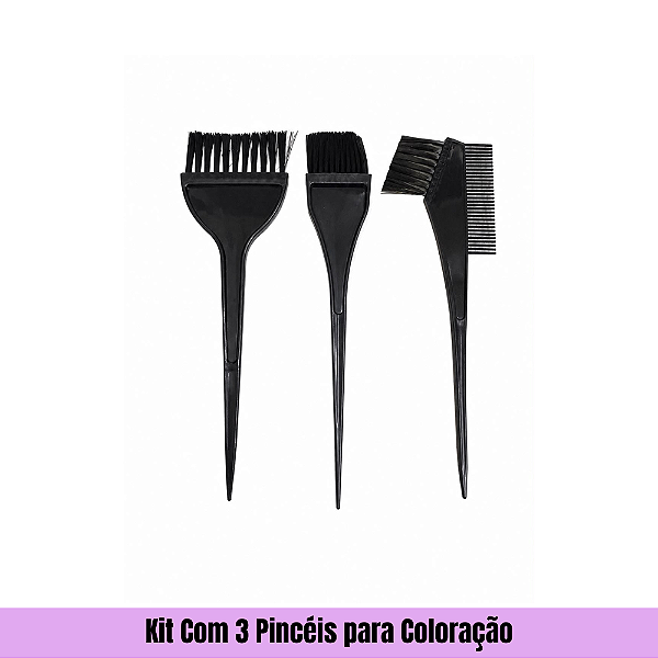 Kit Com 3 Pincéis para Coloração