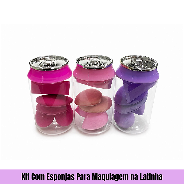 Kit Com Esponjas Para Maquiagem na Latinha
