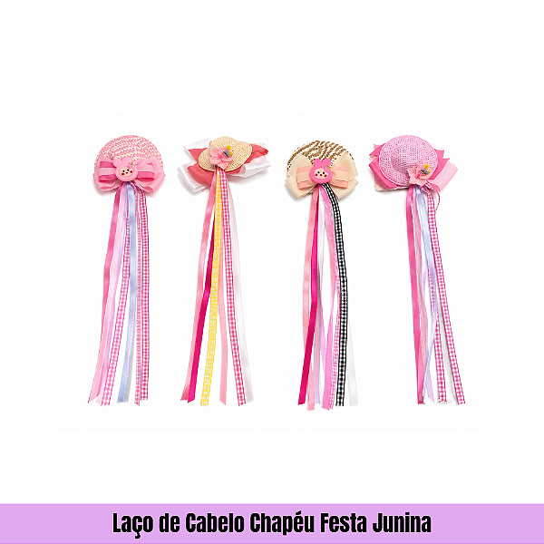 Laço de Cabelo Chapéu Festa Junina