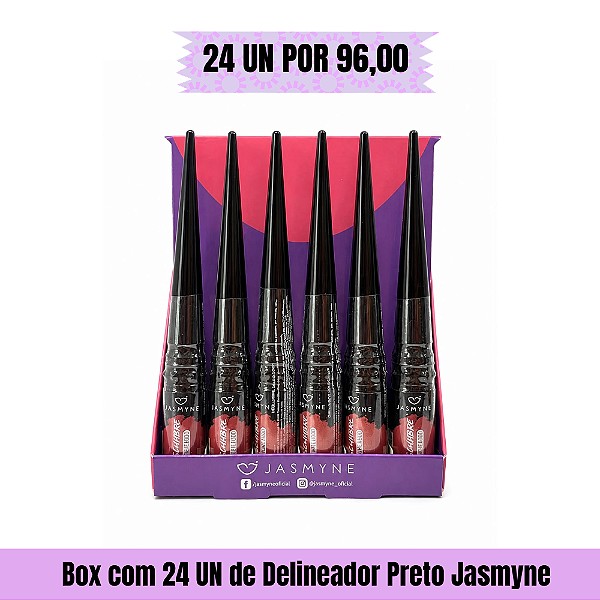 Box com 24 UN de Delineador Preto Jasmyne
