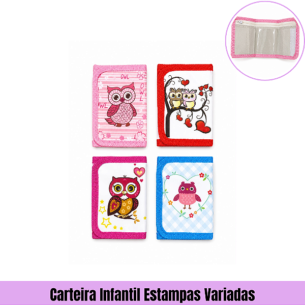 Carteira Infantil Estampas Variadas
