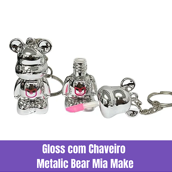 Lip Oil Metalic Bear Com Chaveiro Mia Make