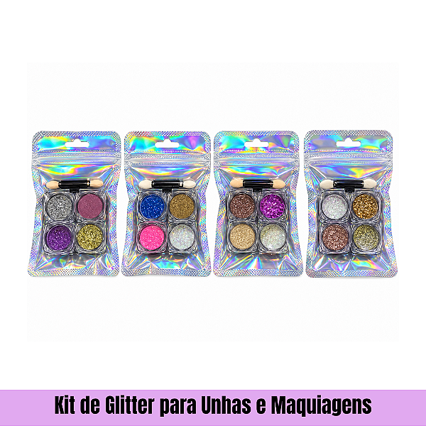 Kit de Glitter para Unhas e Maquiagens