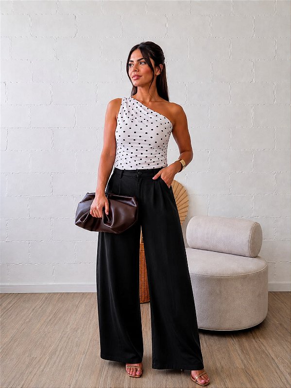 Blusa Manu - Cropped em Tule Poá