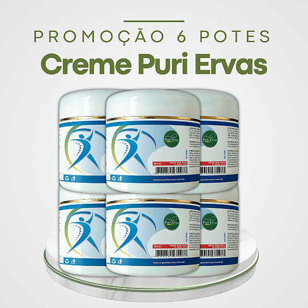 Promoção 6 Potes de Puri Ervas Creme Para Dor