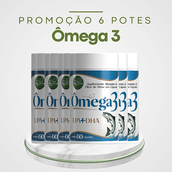 Promoção 6 Pote Ômega 3 – Saúde Cardiovascular e Cerebral com Alta Concentração de EPA e DHA
