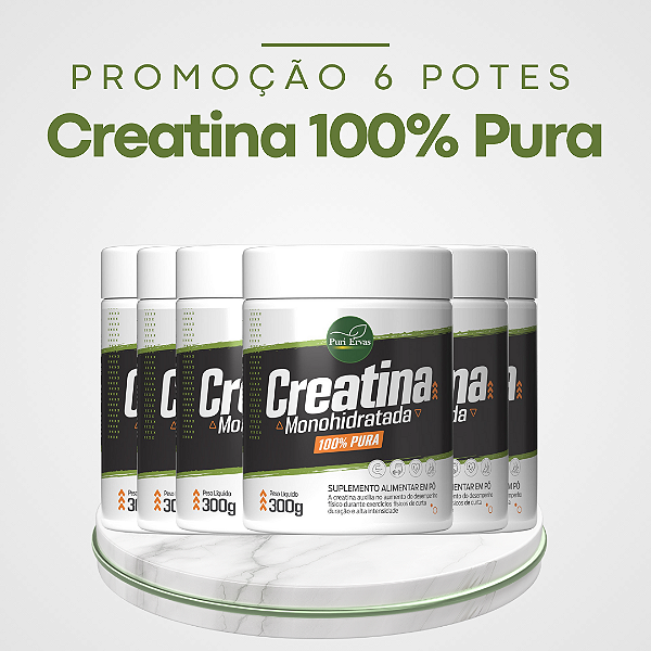 Promoção 6 Potes Creatina Monohidratada 100% Pura - Força e Desempenho Máximo para Quem Busca um Ótimo Resultado