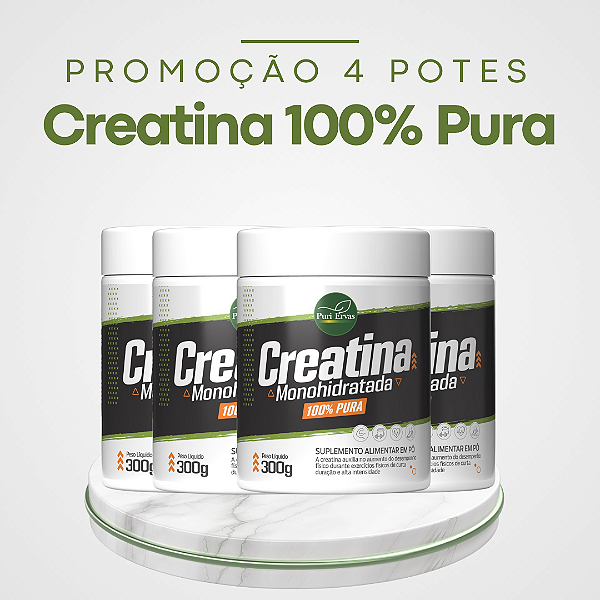 Promoção 4 Potes Creatina Monohidratada 100% Pura - Força e Desempenho Máximo para Quem Busca um Ótimo Resultado