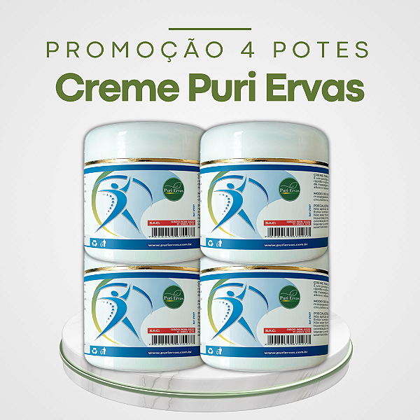Promoção 4 Potes de Puri Ervas Creme Para Dor