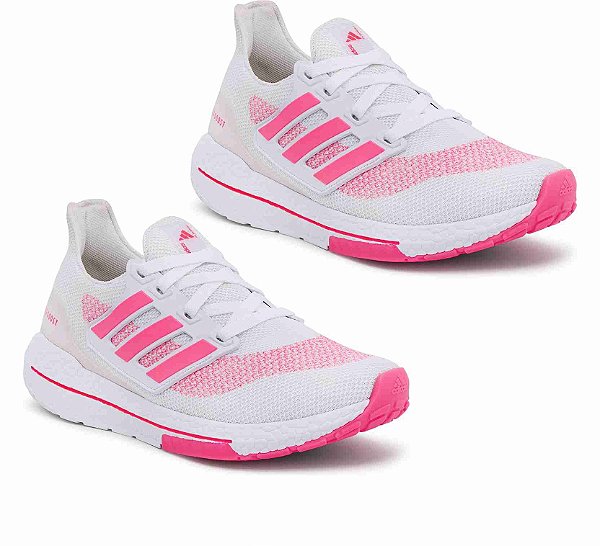 Kit 1 Tênis Adidas Ultraboost Branco/Rosa + 1 Tênis Adidas Ultraboost Branco /Rosa - Infinity Calcados
