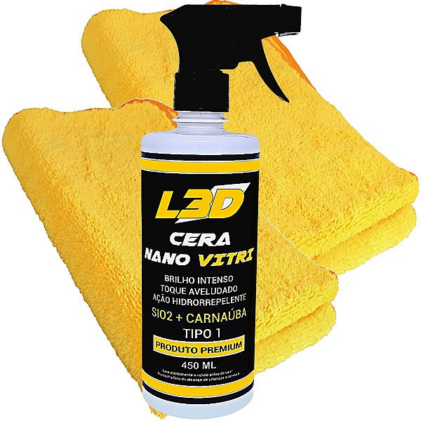 Cera Nano Vitri 450ml C/ 2 Flanelas