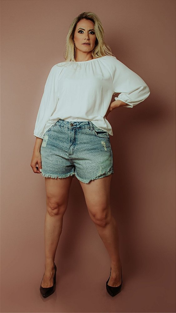 blusa manga bufante hering