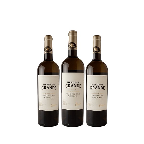 Kit 3 gfs - Vinho Português Herdade Grande Branco Colheita Selecionada Clássico 2021 750ml