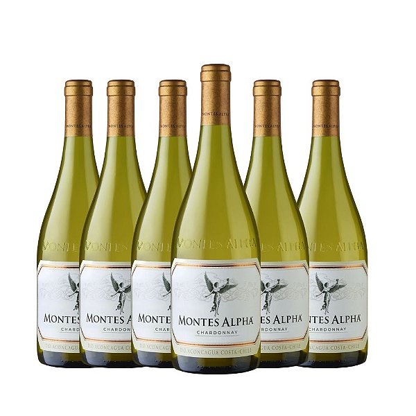 Kit 6 Vinhos Branco Chileno Montes Alpha Chardonnay 2023