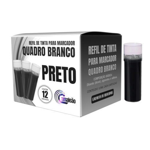 REFIL TINTA PREMIUM PARA RECARGA PINCEL MARCADOR DE QUADRO BRANCO - 12 unidades