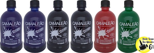 TINTA PREMIUM PARA RECARGA PINCEL MARCADOR DE QUADRO BRANCO - 06 FRASCOS DE 500ML (PRETO/PRETO/AZUL/AZUL/VERMELHO/VERDE)