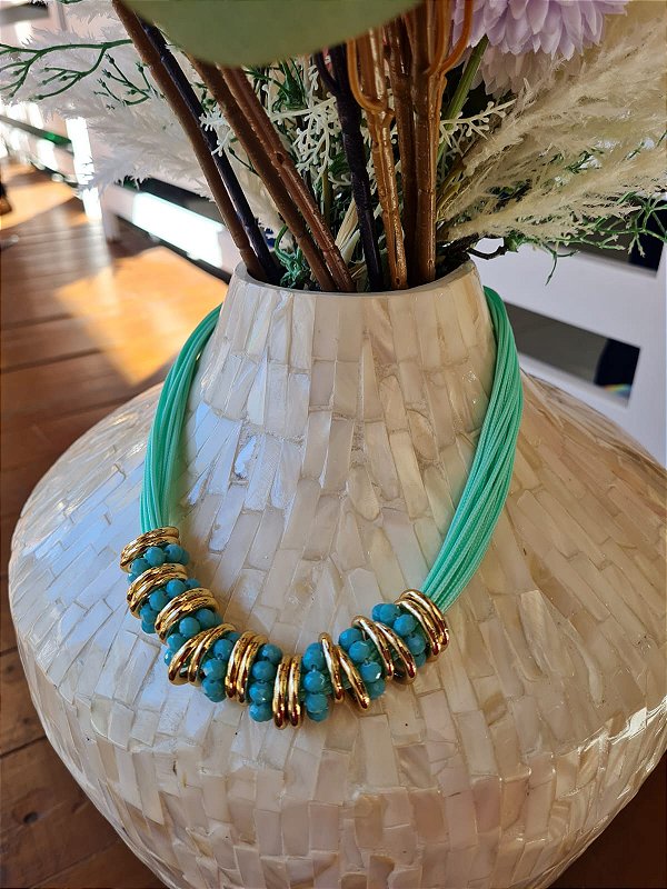 Colar Cristais De Acrílico