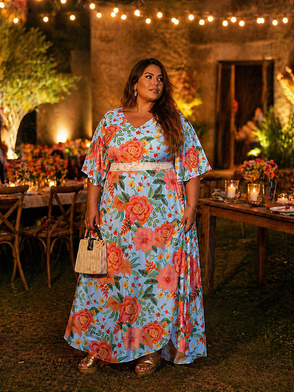 Vestido Renda Longo Floral