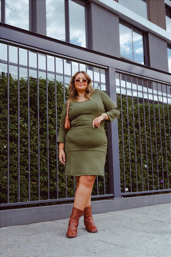 Blusa Malha ML Canelado Plus Size