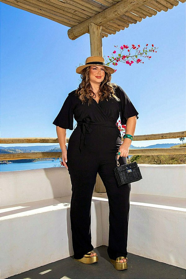 Macacão Longo Linho Misto