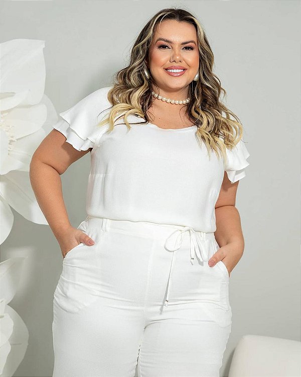 Blusa Manga Dupla Plus Size