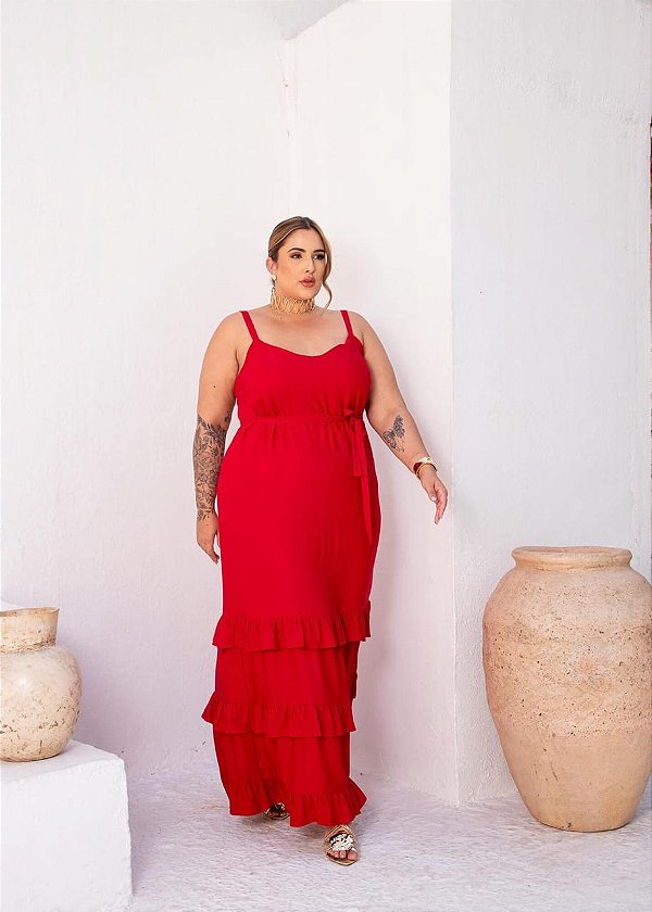 Vestido Longo Alca Fina Plus size