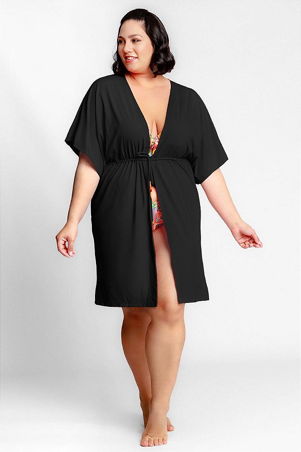 Saida De Praia Kimono Plus Size