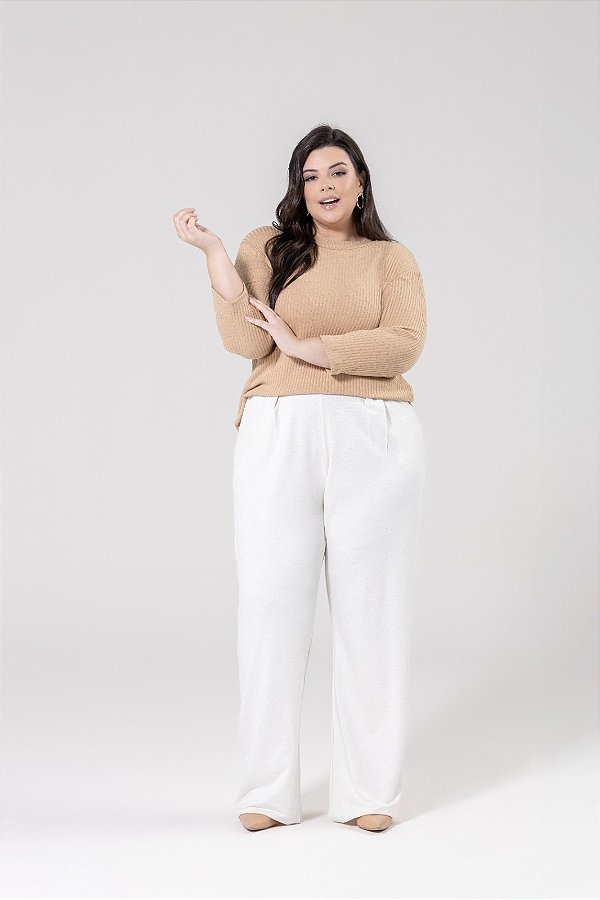 Blusa Canelado Linho Plus Size