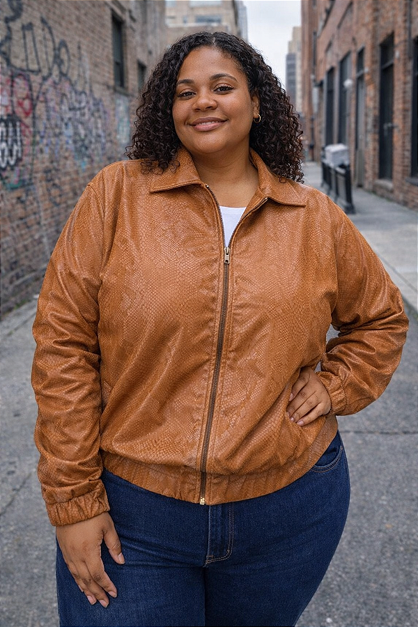 Jaqueta Croco Plus size
