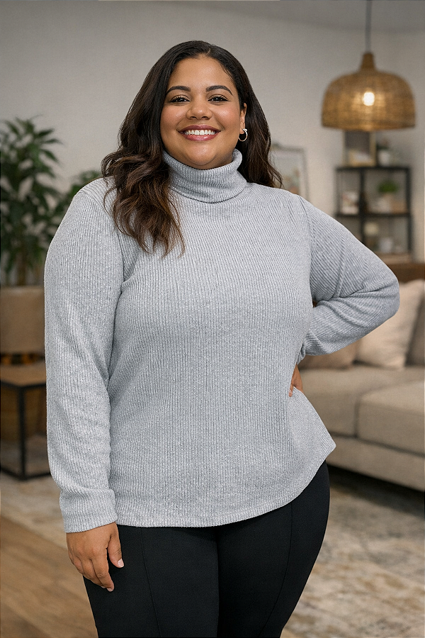 Blusa Gola Alta Plus Size