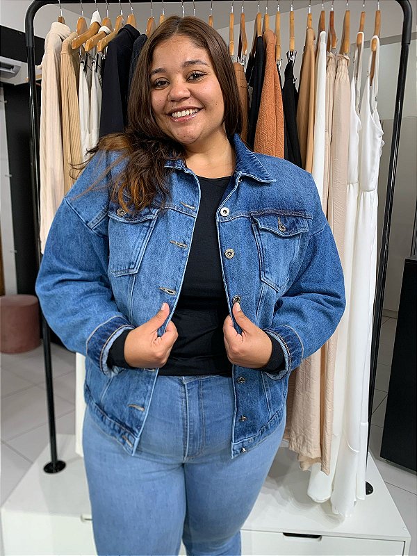 Jaqueta Jeans Over Plus size