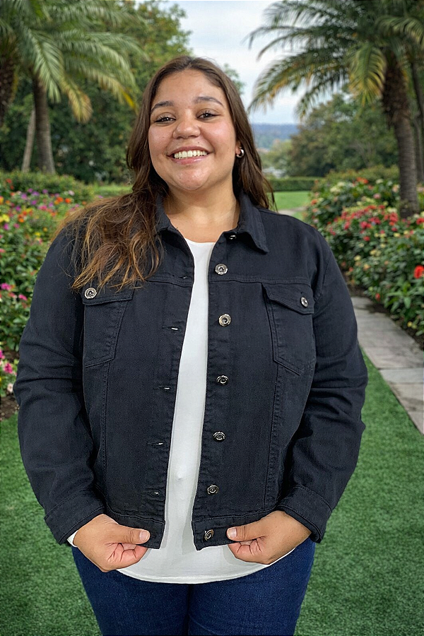 Jaqueta Jean Over Plus size