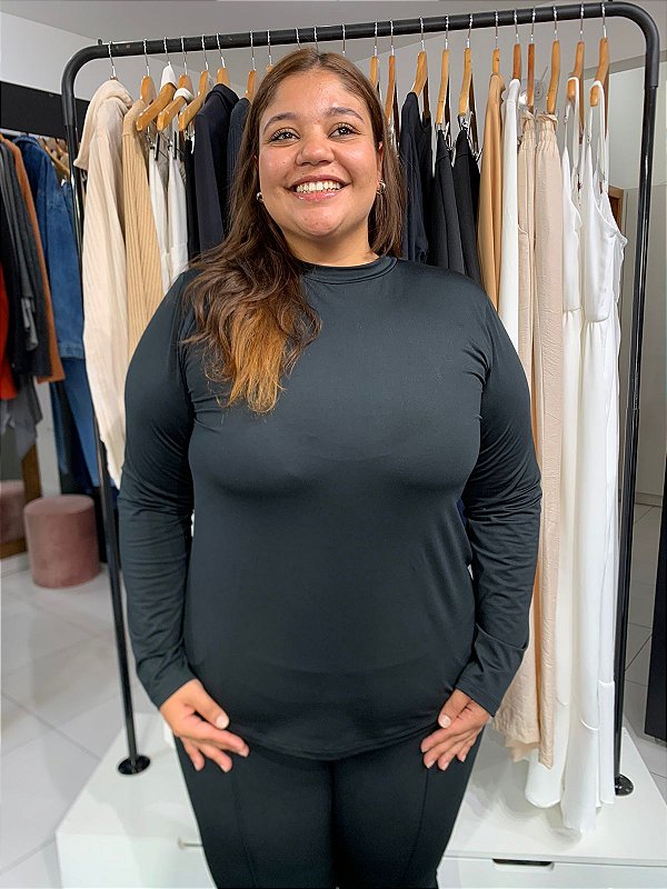 Blusa Térmica Gola Redonda Plus Size