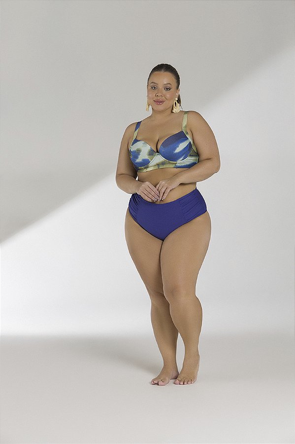 Calcinha Mid Drapeados Laterais Plus Size