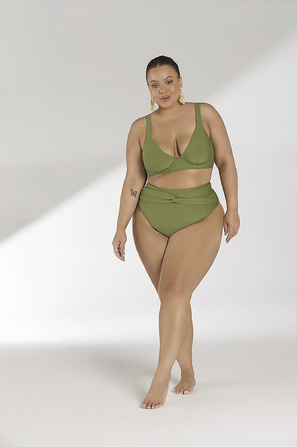 Top Praia Cortina Alongado Com Aro Plus Size