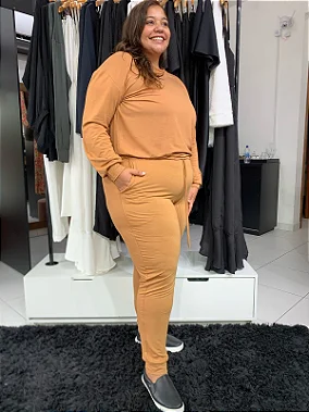 Calca Moletinho Plus Size
