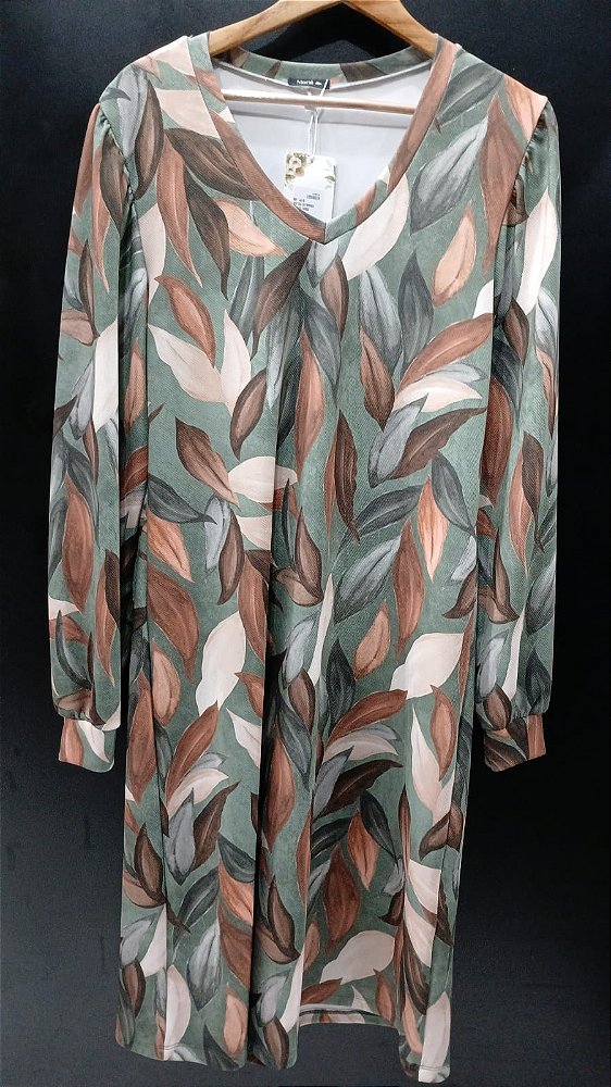 Vestido Curto Estampado Plus Size