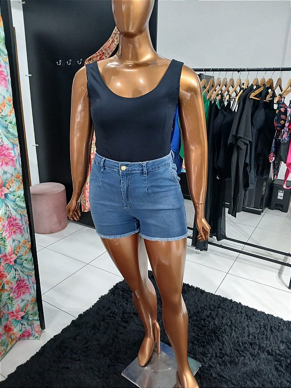 Short Jeans Barra Plus Size