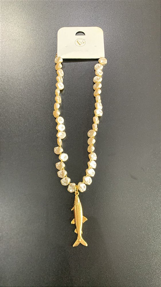 Colar Folheado Com Perolas