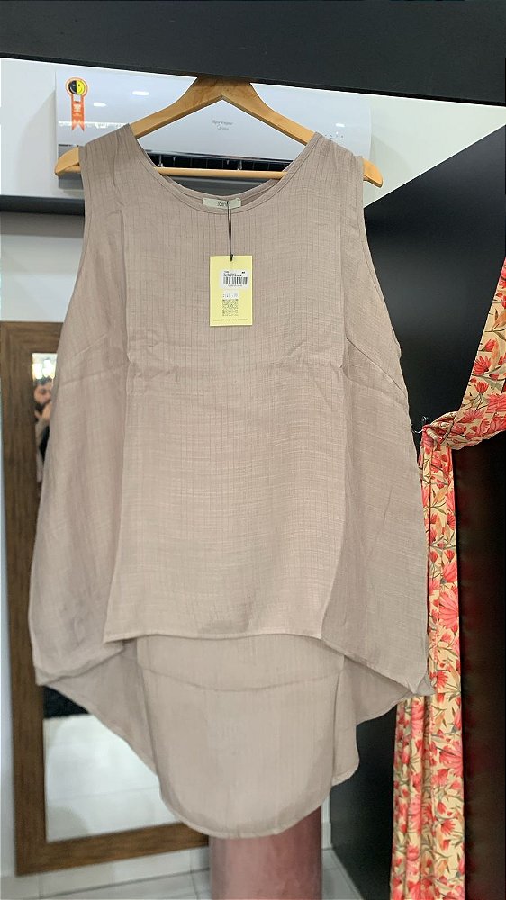 Blusa Regata Recorte e Tiras Plus size