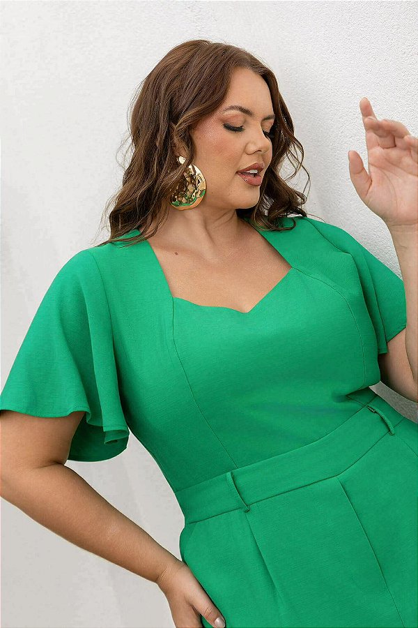 Cropped MC Flare e Lastex Plus Size