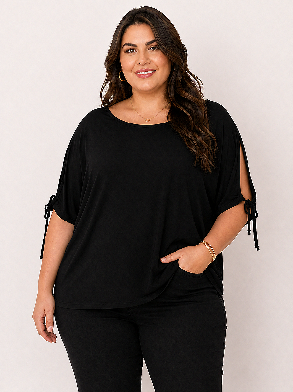 Blusa Viscolycra Laco Plus Size