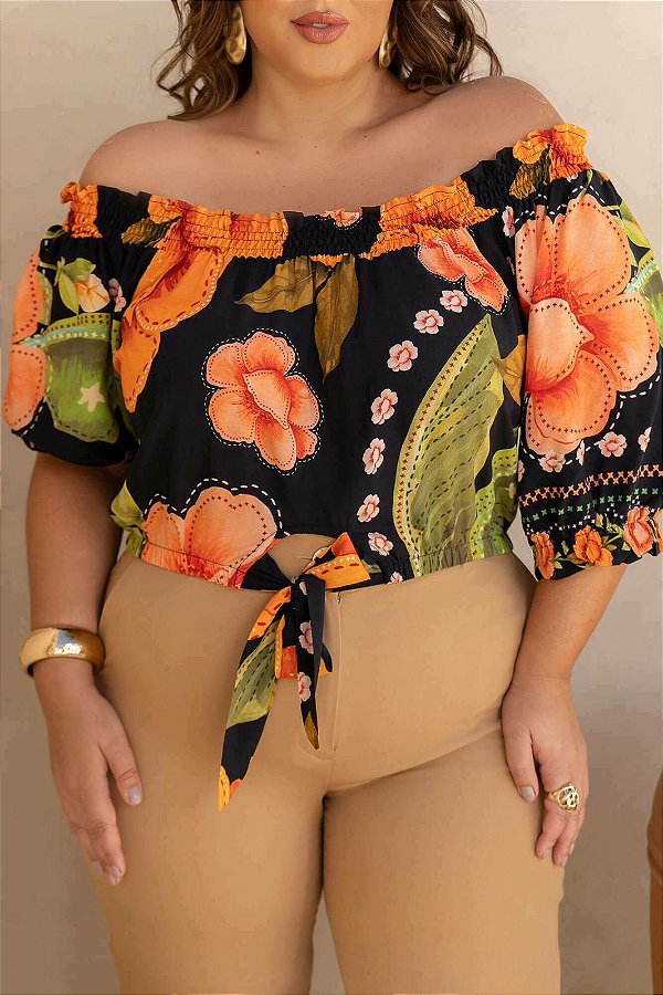 Cropped Estampado Plus Size