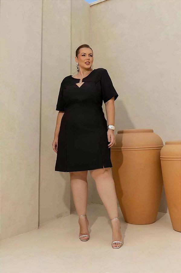 Vestido Metal Busto Plus Size